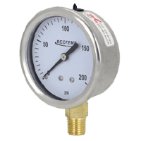 Reotemp Industrial Stainless/Brass Gauge, Series PG 25/40C